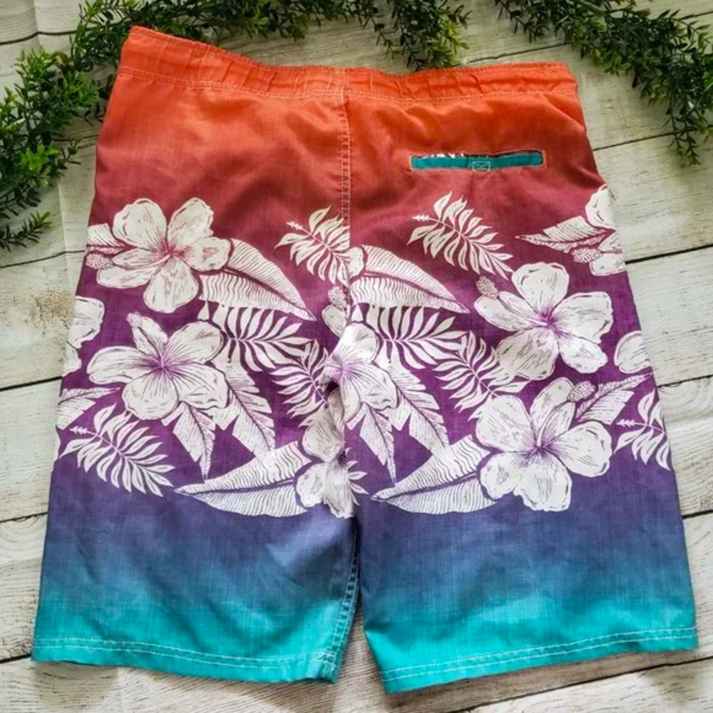 ❤️CHEROKEE ombre Hawaiian swimming trunks XL